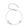 Adorable S925 sterling silver dachshund dog bracelet with hollow paw print pendant - 925 Silver / SCB262 Dachshund