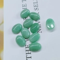Oval light green natural stone cabochons for DIY jewelry making set of 10 pieces - 6*8mm / Green Aventurine