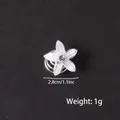 White flower hair spiral with rhinestone center, 2.8cm bridal clip for elegant styling - 12# Resin Small Flower