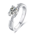 Silver S925 moissanite ring with 0.5ct diamond and 18K gold plating finish - US 5.25 / Waistline-0.5ct
