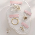 Pink EVA jewelry storage bag with seal for protecting necklaces and rings from oxidation - 11.7x11cm/pc / Pink
