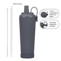 Λεπτομέρεια καλαμάκι Tritan 1,2cm και μαγνητική λαβή για θερμός 830ml - 830ml / σκούρο γκρι