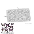 Translucent 6-cavity butterfly silicone mold for resin crafts with size 18.1x10.3cm - Style 4 - 6-Cavity Butterfly Mold