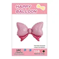 Ballon nœud rose à pois en aluminium pour décoration de fête, taille 68x50cm - Nœud Rose à Pois