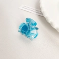Mini blue and white marble acrylic hair claw clip for elegant side styling - Style H (3.2CM/Blue White Abstract)