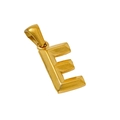 Ciondolo lettera E in acciaio inossidabile placcato oro 18k con finitura lucida - Lettera E (E-Pendente)