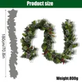 Detailed view of 180cm Christmas pine garland with red berries and pine cones - 1.8m Red Berry Pine Cone Pine Needle Garland