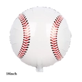 18 inch white baseball foil balloon with red stitching for sports party decor - 18 Inch Baseball