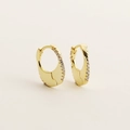 Elegantes pendientes de plata S925 dorada en forma de U con circonitas cúbicas brillantes - Plata 925 / Dorado (Circonita Blanca)