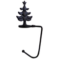 Black metal Christmas tree mantel hook for hanging stockings with snowflake style - Christmas Tree / Matte Black
