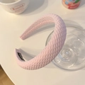 Serre-tête rembourré rose élégant avec motif pied-de-poule et texture en tissu épais - Rose