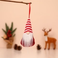 Gnomo di Natale lavorato a maglia con cappello a righe rosse e barba da appendere - Maschio - Stile 2