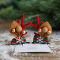 A pair of red reindeer antler hair clips with golden balls and silver snowflakes - Snowflake Gold Ball Antler Hair Clip