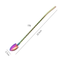 Rainbow plated stainless steel straw spoon with twisted handle and dimensions - Threaded Pointed Spoon - Rainbow
