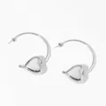 Orecchini a cuore a forma di C in argento lucido con finitura a specchio brillante - Stile Cuore Cavo Argentato (D2879)