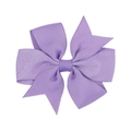 Handmade lavender purple grosgrain ribbon swallowtail hair bow clip for girls - Purple