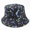Détail d'un chapeau bob noir avec motif nébuleuse galactique et chauves-souris - M(56-58cm) / Chauve-souris Nuit Étoilée Noire (24#)