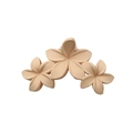 Matte beige frangipani hair claw clip with three-flower design for elegant hair styling - Matte Peach