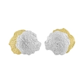 Minimalist S925 silver irregular textured earrings with gold and silver two-tone finish - 925 Silver / Silver + 18K Gold