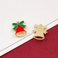 Golden and red enamel Christmas bell charms for DIY necklaces and earrings - 32# Red Bell
