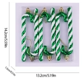 Set di 6 decorazioni natalizie a forma di bastoncino di zucchero a strisce verdi e bianche - Set da 6 / Verde