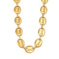 Polished gold mariner coffee bean link chain necklace for men and women - Gold Color 13mm Necklace
