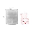 Rose bear silicone mold for candles and plaster with size markings 6.8x5.9cm - Small Rose Bear with Heart
