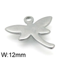 Accessorio ciondolo a libellula 12mm argento opaco con anello di sospensione superiore - 12mm / Color Acciaio