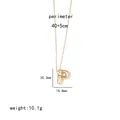 Detailed size specifications for a gold initial P pendant necklace on a slim chain - Letter P