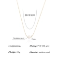 Detailed view of a gold-plated titanium necklace with 7mm natural freshwater pearl - Gold Pearl Pendant Necklace (SN22040106)