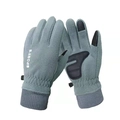 Guantes deportivos de forro polar gris táctiles con palma antideslizante exterior - Forro Polar Dedo Completo / Mujer Gris