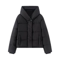 Chaqueta acolchada negra de mujer con capucha, corta, impermeable y cortavientos - XS / Negro