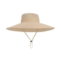 Khaki wide brim sun hat with breathable mesh and adjustable chin strap for outdoors - Khaki