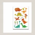 Tatouages temporaires de dinosaures pour enfants avec motifs colorés et espèces variées - Homme Primitif et Dinosaures (WK-072)