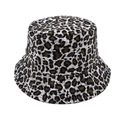 Fashionable leopard print bucket hat with reversible double-sided sun protection design - Silver Leopard Print