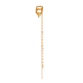 Gold tassel ear cuff with minimalist chain fringe and cone pendant in elegant style - Cone Pendant Long Tassel Style (3920) / Gold
