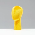 Bright yellow velvet mannequin head display stand for wigs and hats with premium finish - Yellow Velvet