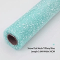 Tiffany blue snowflake tulle roll with white dots for flower wrapping 50cm x 3.6m - 50cmx3.6m / Teal Blue