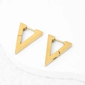 Pendientes triangulares dorados minimalistas en acero inoxidable pulido - Triángulo