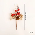 Artificial red berry and pine cone Christmas stem, 27cm decorative winter branch pick - Red Berry Gold Leaf