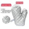 Dettaglio guanti da cucina in cotone argento resistenti al calore con trapuntatura - 23cm x 16cm / Piccolo Argento 1 Paio