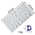 Grand moule en silicone pour lettres majuscules A-Z et symboles avec exemple violet - Grand Moule Alphabet Style 8