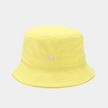 Detailed close-up of a yellow canvas bucket hat featuring white polar bear embroidery - M (56-58cm) / Yellow