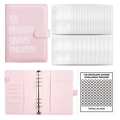 Pink PU leather 100 envelope savings challenge binder with tracker and 6-ring loose-leaf design - A5 Pink Challenge Set