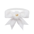 Papillon natalizio bianco per animali con pompon di peluche e dettaglio dorato - Bianco