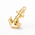 Polished gold anchor pendant with nautical rope detail for DIY necklace jewelry - Anchor / Gold