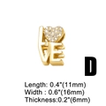 Detailansicht des vergoldeten LOVE-Herzanhängers mit Maßen von 16 mm Breite - LOVE Buchstaben Anhänger D