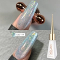 Cat eye holographic gel nail polish in light blue shade color 11# with glitter finish - Summer Ice Cat Eye 11