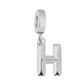 Polished silver stainless steel letter H alphabet pendant charm for DIY jewelry - Letter H