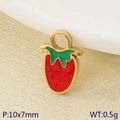 Ciondolo fragola in oro con smalto rosso, dimensioni 10x7mm e peso 0,5g per gioielli - Stile Fragola Piccolissima con Base Dorata (KLJ9617-ZLA)